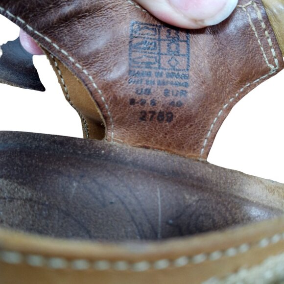 Taos Universal Beige Leather Comfort Wedge Sandals Size 40 US 9-9.5 Adjustable - Picture 10 of 15